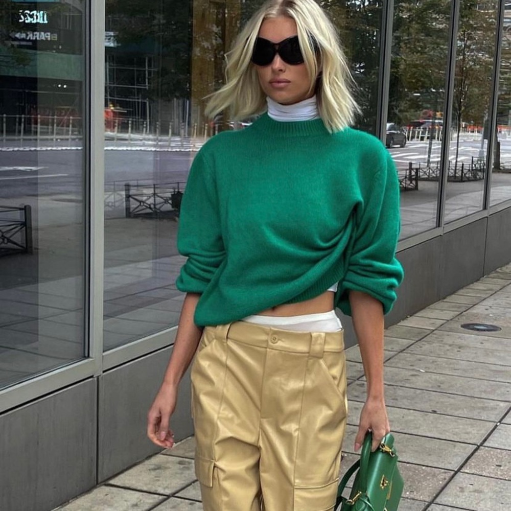 NEW Zara green cashmere wool blend sweater - Picture 9 of 9